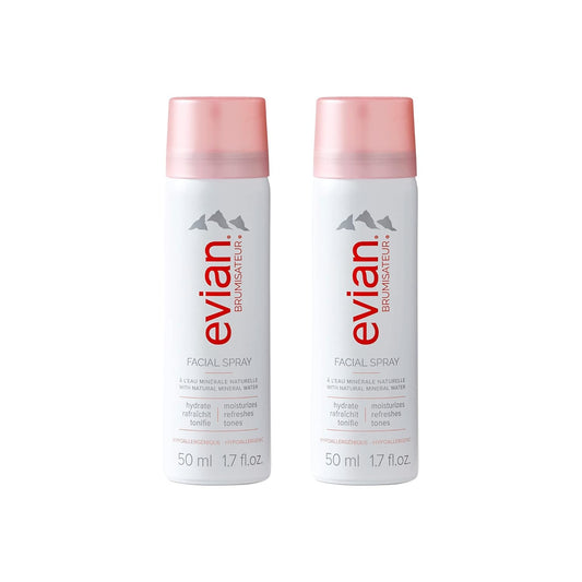 Evian Facial Spray 1.7 oz – Hydrating Mineral Water Mist for Refreshing, Toning & Makeup Setting | TSA-Approved Travel Size