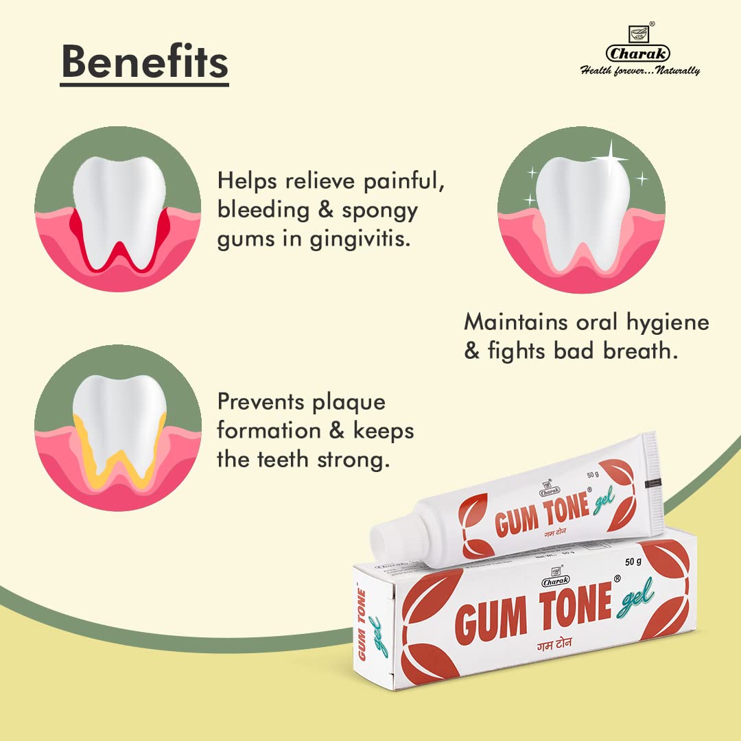 Charak Gumtone Herbal Powder For Healthy Gums and Teeth, Dental Plaque & Bad Breath - 40g (Pack of 2) (Gumtone Powder)