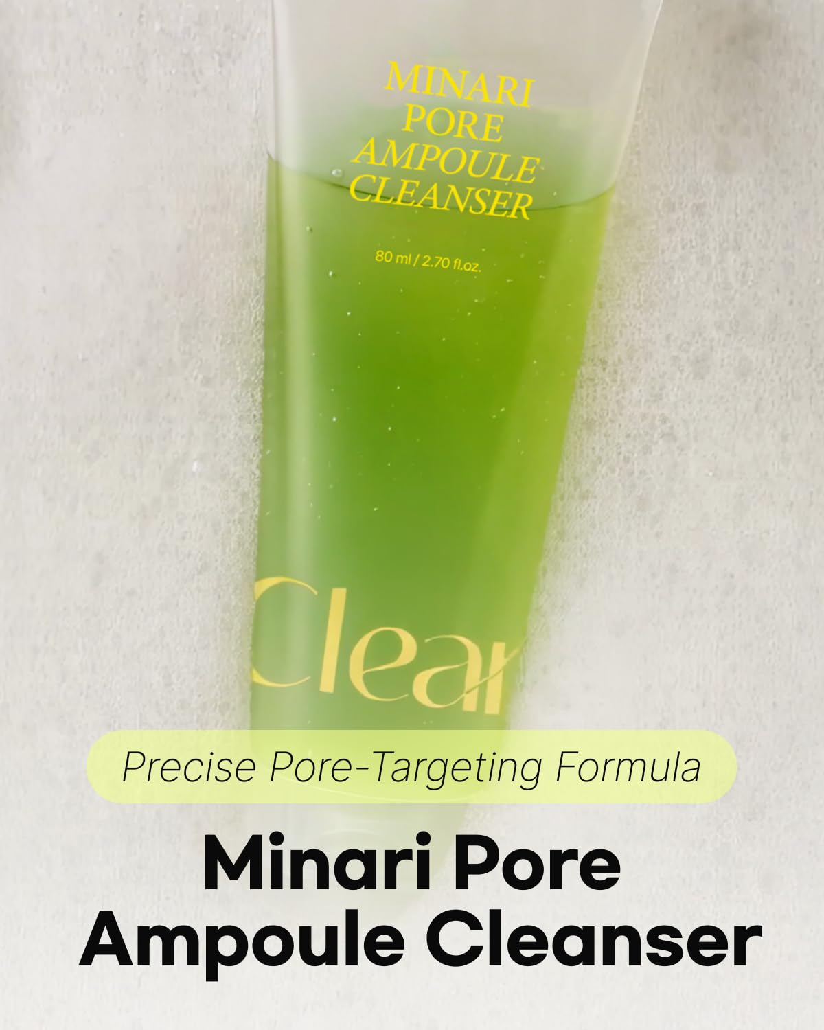Minari Ampoule Cleanser – Korean Water Parsley & Kakadu Plum Extract | Hydrating, Gentle Daily Facial Cleanser, 70ml