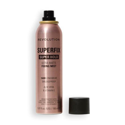 Revolution Superfix Makeup Setting Spray – Ultra-Matte, Long-Lasting Mist with Aloe & Vitamin E – Shine-Free, Vegan, Lightweight Fixer 5.07 fl oz