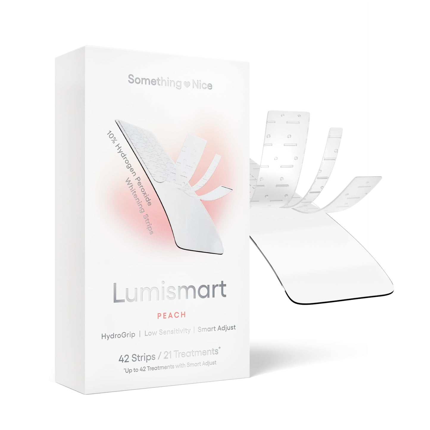 Something Nice Lumismart Whitening Strips - Dentist-Designed, Enamel Safe, up to 42 Treatments with Smart Adjust - Teeth Whitening Strips in Mint for Sensitive Teeth