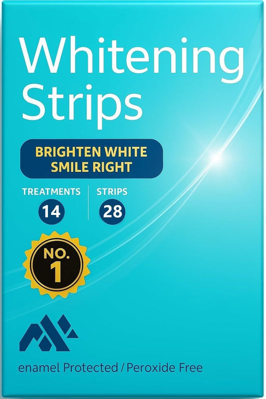 LuxuryGlow Teeth Whitening Strips – 14 Treatments, Sensitivity-Free, Natural Stain Remover with Coconut & Lemon Oils