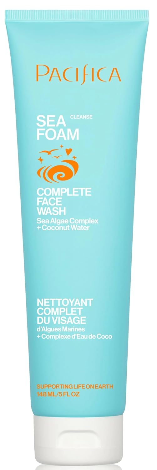 Pacifica Sea Foam Face Cleanser – Gentle Daily Wash with Coconut Water & Sea Algae for Oily & Combo Skin