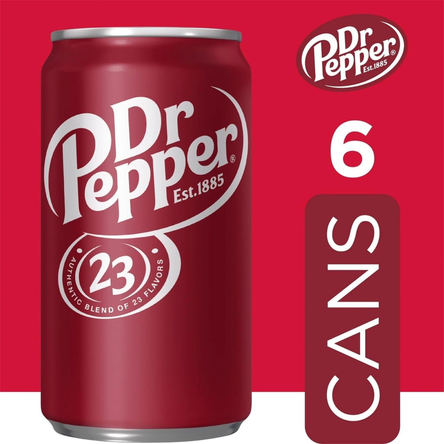 Dr. Pepper Original Flavor Soft Drink – Classic Carbonated Soda with 23 Flavors | 330ml Cans Pack of 6 (Imported, USA)