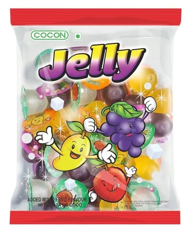 Cocon Jelly Fruit Snacks | Assorted & Lychee Flavours with Nata de Coco | Juicy & Chewy Mini Jelly Cups | Pack of 2 x 300g (Imported, Vegetarian)