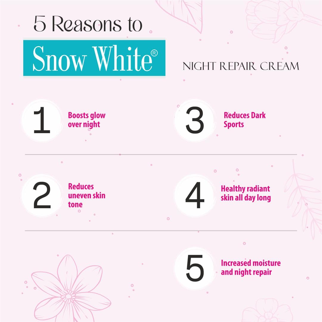 OLEFIA Snow White Night Cream Pack of 2 | Fairness, Acne & Anti-Aging Care