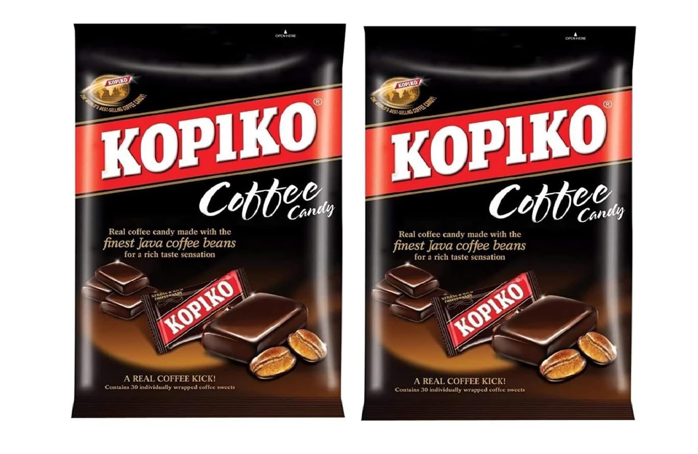 Kopiko Coffee Hard Candy | Made with Real Coffee Extract | 175g Pouch × Pack of 2 (Imported, Vegetarian)