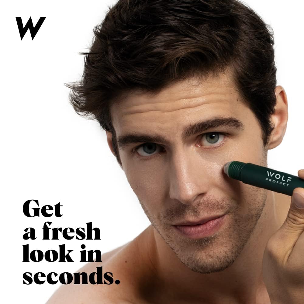 Wolf Project Under Eye Roller – Caffeine, Vitamin C & Peptides Eye Serum for Dark Circles, Puffiness & Fine Lines (Gel-Based, 15ml)