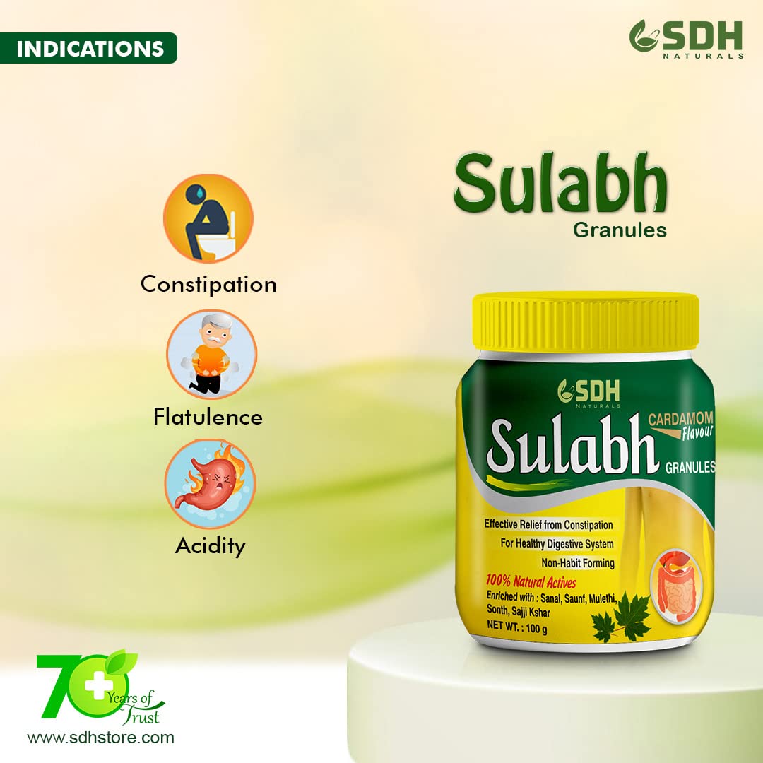 SDH Naturals Sulabh granules for Constipation, Acidity, Gas & Flatulence | Safe & Effective Ayurvedic Granules