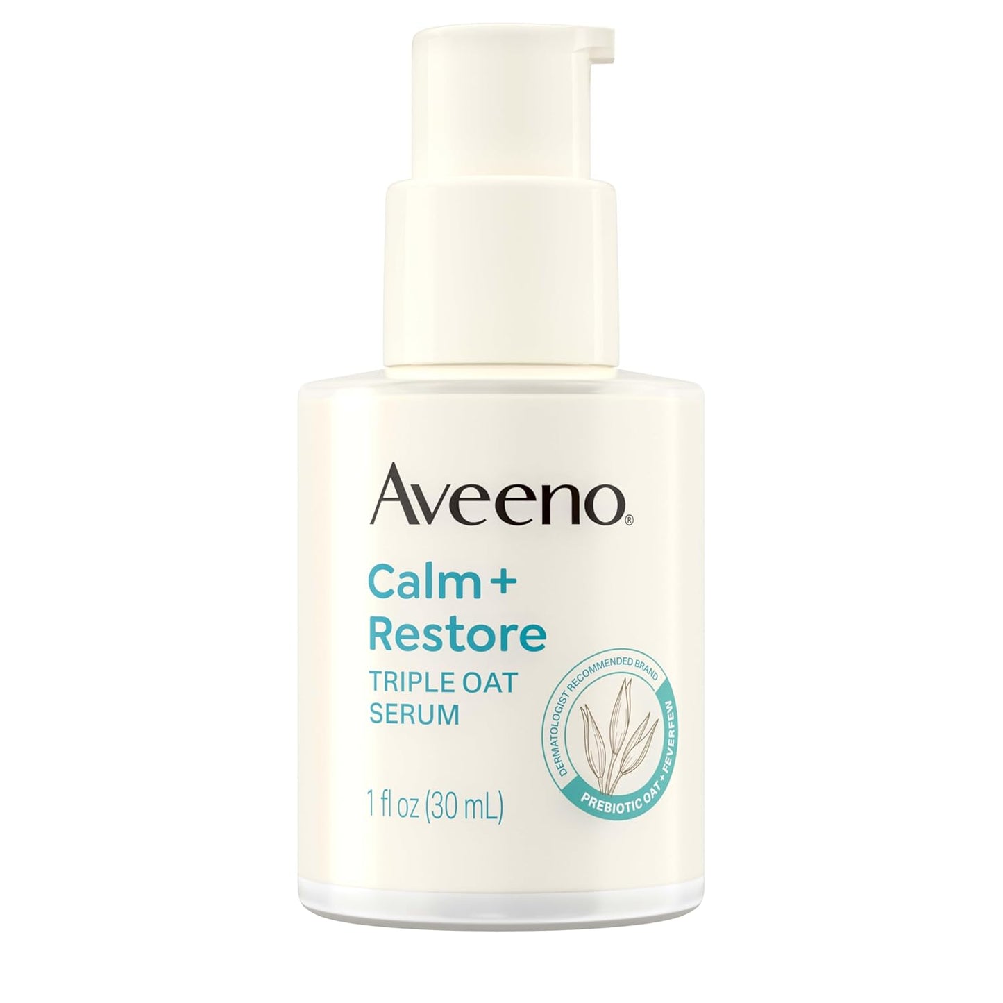 Aveeno Calm + Restore Triple Oat Hydrating Face Serum – Lightweight, Fragrance-Free Serum for Sensitive Skin, 1 fl oz