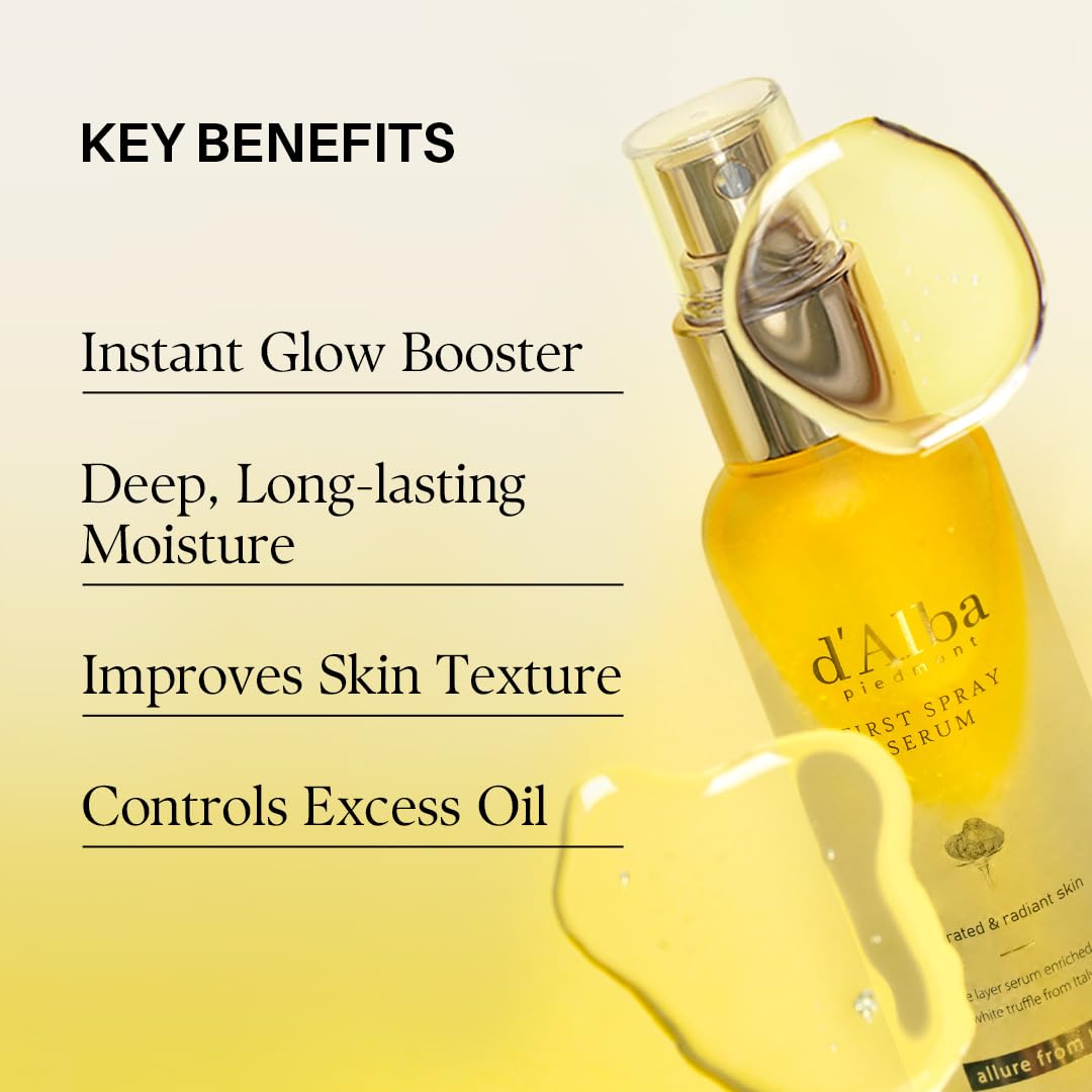 d’Alba Piedmont White Truffle First Spray Serum – Vegan Korean Face Mist & Glow Serum 100ml