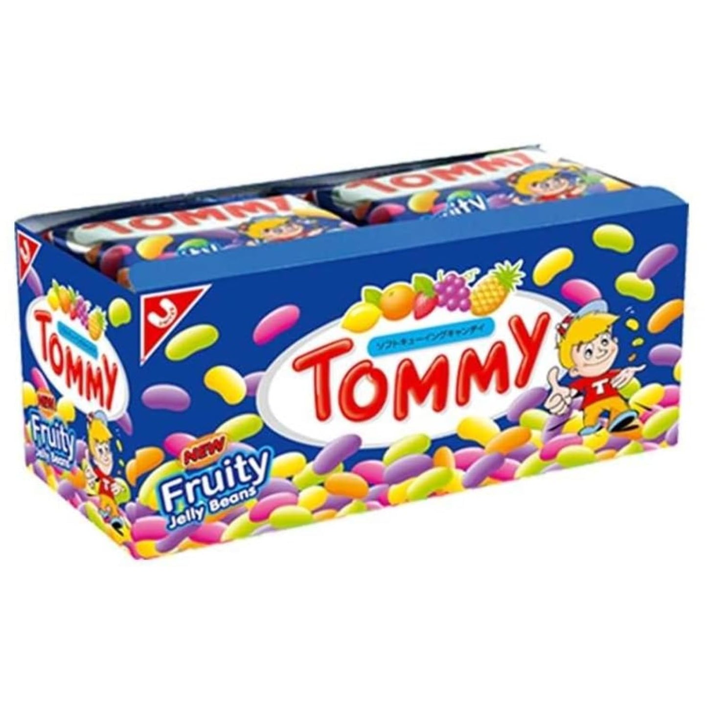 Tommy Fruity Jelly Beans | Assorted Fruit Flavoured Soft Chewy Candy | 12 Pouches x 15g (Imported, Vegetarian)