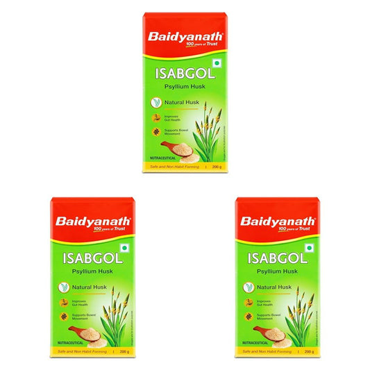 Baidyanath Isabgol (Psyllium Husk) Powder - 200 gm | Healthy Digestive Tract | Rich Source Of Dietary Fibre, Gluten Free | Effectively Relieves Constipation | Supplement For Digestion (Pack of 1)