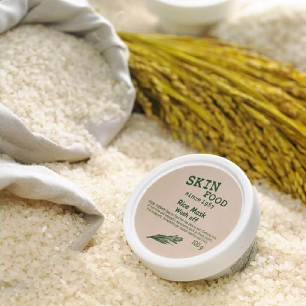 SKINFOOD Rice Mask Wash Off 120g – Brightening & Hydrating Korean Exfoliator for Smooth, Radiant Skin