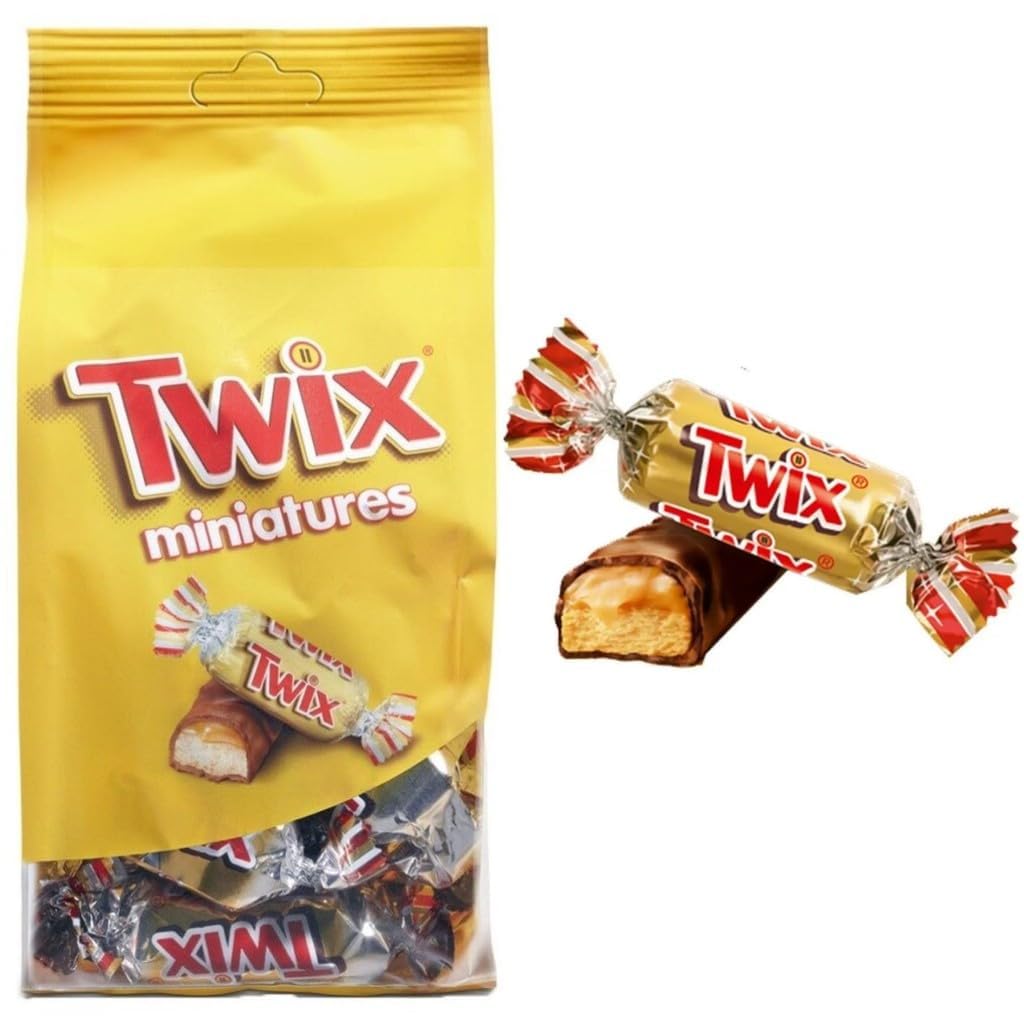 Twixs Miniatures Chocolate Bars – Caramel & Biscuit Bites 220g (Imported, Individually Wrapped)
