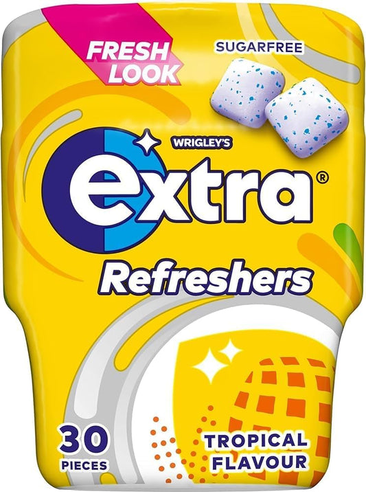 Wrigleys Extra Sugar-Free Tropical Chewing Gum – 30 Pieces, Soft & Juicy Centre, Long-Lasting Freshness (Imported, 67g)