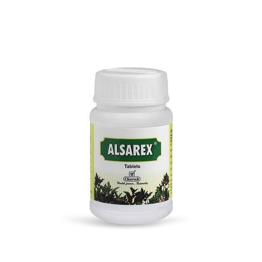Charak Pharma Alsarex Tablets – Ayurvedic Relief for Nausea & Stomach Discomfort (40 Tablets)