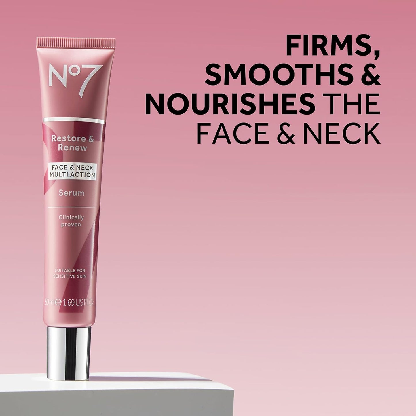 No7 Restore & Renew Face & Neck Multi Action Skincare System – Anti-Aging 3-Piece Kit with SPF 30 Day Cream, Collagen Facial Serum & Hydrating Night Cream