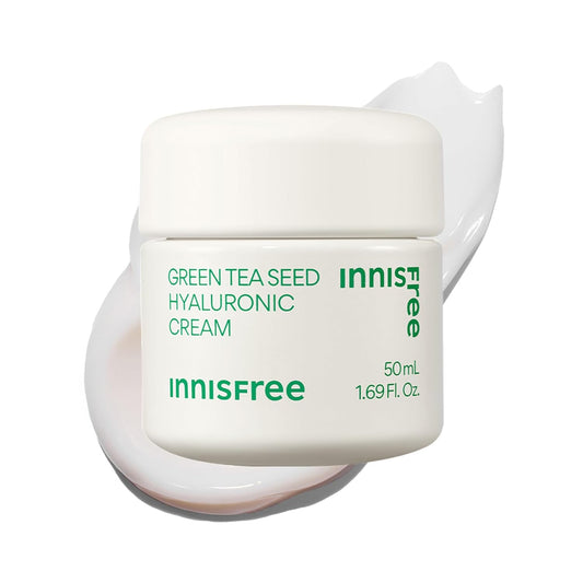 Innisfree Green Tea Seed Hyaluronic Acid Cream – Hydrating Korean Moisturizer with Ceramides & Barrier Boosting Complex (1.69 fl. oz)