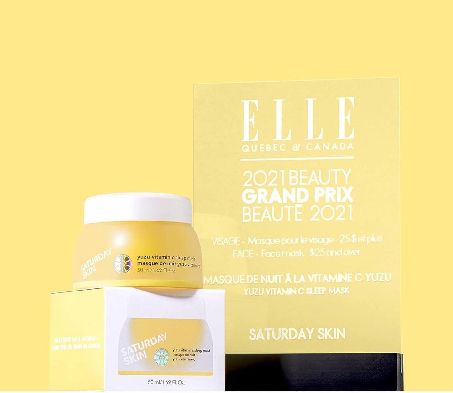 Saturday Skin Yuzu C Sleep Mask – Korean Overnight Vitamin C & Retinol Face Moisturizer for Brightening, Anti-Aging & Hydration (50ml / 1.69 fl. oz.)