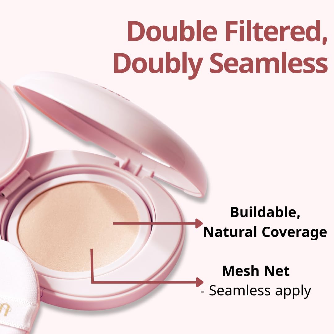 MilkTouch Cushion Foundation – 24H Hydrating Korean Foundation with Radiant, Crease-Free & Non-Oxidizing Coverage (21N Natural Beige)