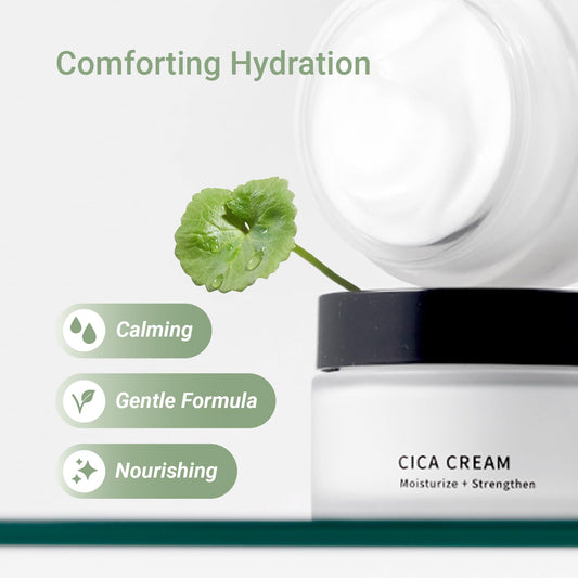 Meebak Cica Cream – Daily Repair Moisturizer with Niacinamide, Retinol & Ceramide | Hydrating Anti-Aging Cream for Sensitive Skin (1.68 fl oz)