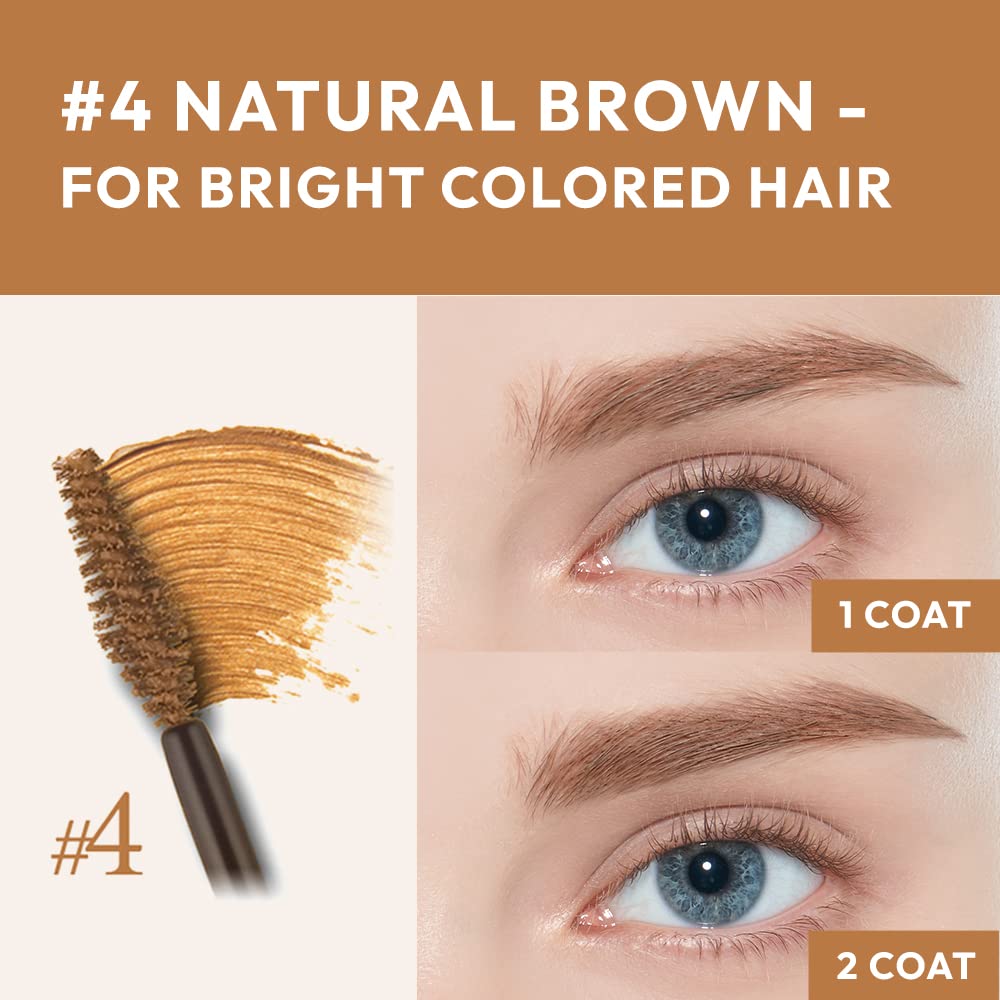 ETUDE Color My Brows – Natural 3D Brow Mascara with Beeswax & Carnauba Wax | Long-Lasting, Moisturizing, Smudge-Free Eyebrow Tint (Rich Brown)