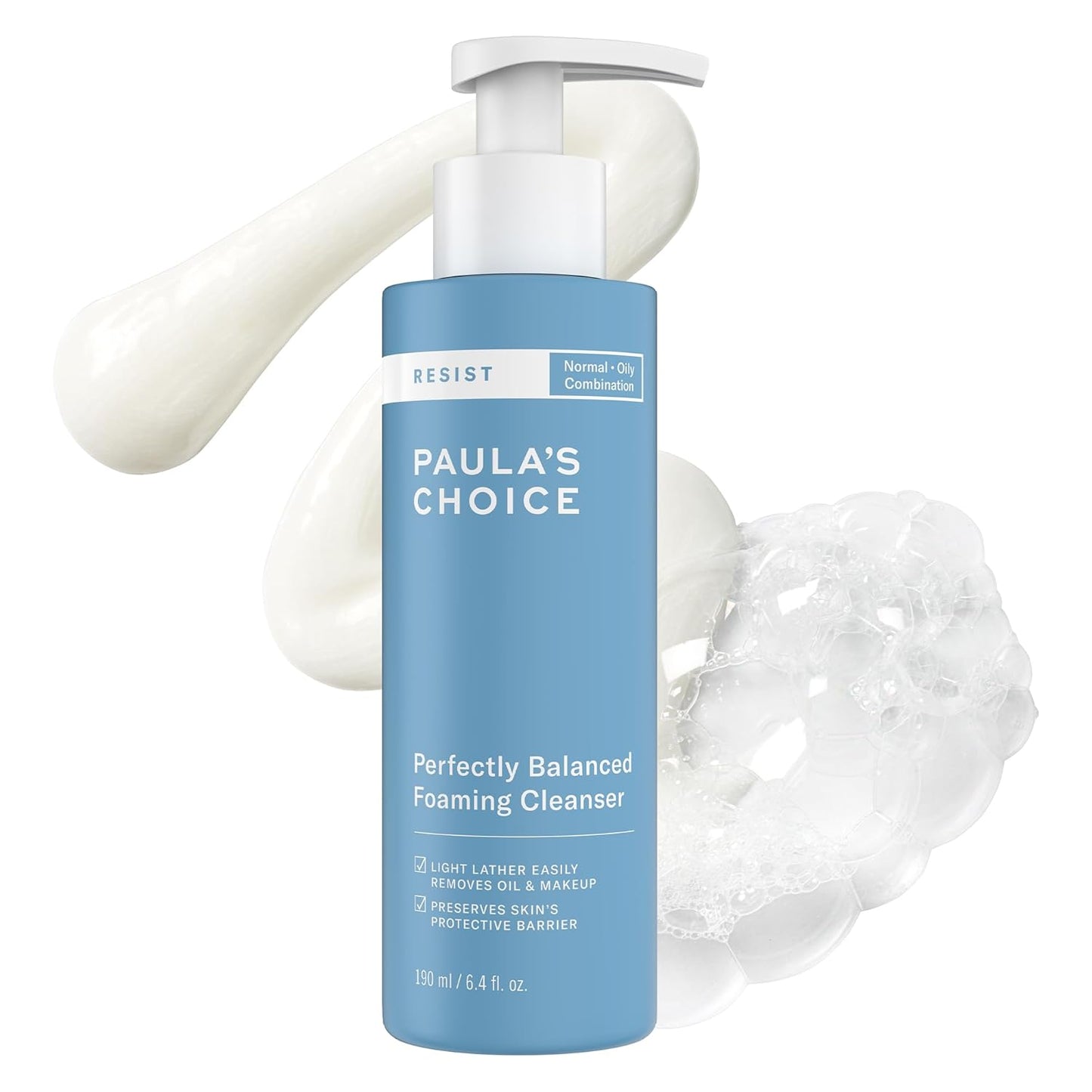 Paula’s Choice RESIST Perfectly Balanced Foaming Facial Cleanser with Hyaluronic Acid & Aloe – Anti-Aging Face Wash for Oily Skin & Large Pores, 6.4 fl oz