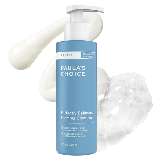 Paula’s Choice RESIST Perfectly Balanced Foaming Facial Cleanser with Hyaluronic Acid & Aloe – Anti-Aging Face Wash for Oily Skin & Large Pores, 6.4 fl oz