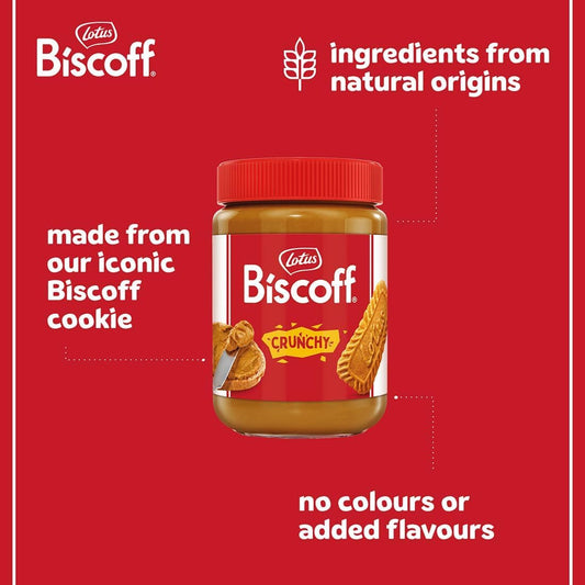 Lotus Biscoff Crunchy Spread 380g | Made from Original Caramelised Biscuits | Imported from Belgium