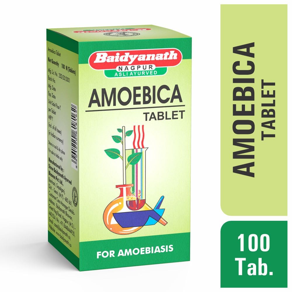 Baidyanath Amoebica – 100 Tablets | Ayurvedic Remedy for Diarrhea, Dysentery & Digestive Health