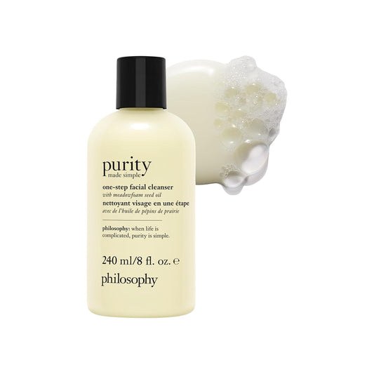 Philosophy Purity Made Simple One-Step Facial Cleanser with Meadowfoam Seed Oil – Gentle Makeup Remover & Daily Face Wash, Paraben-Free