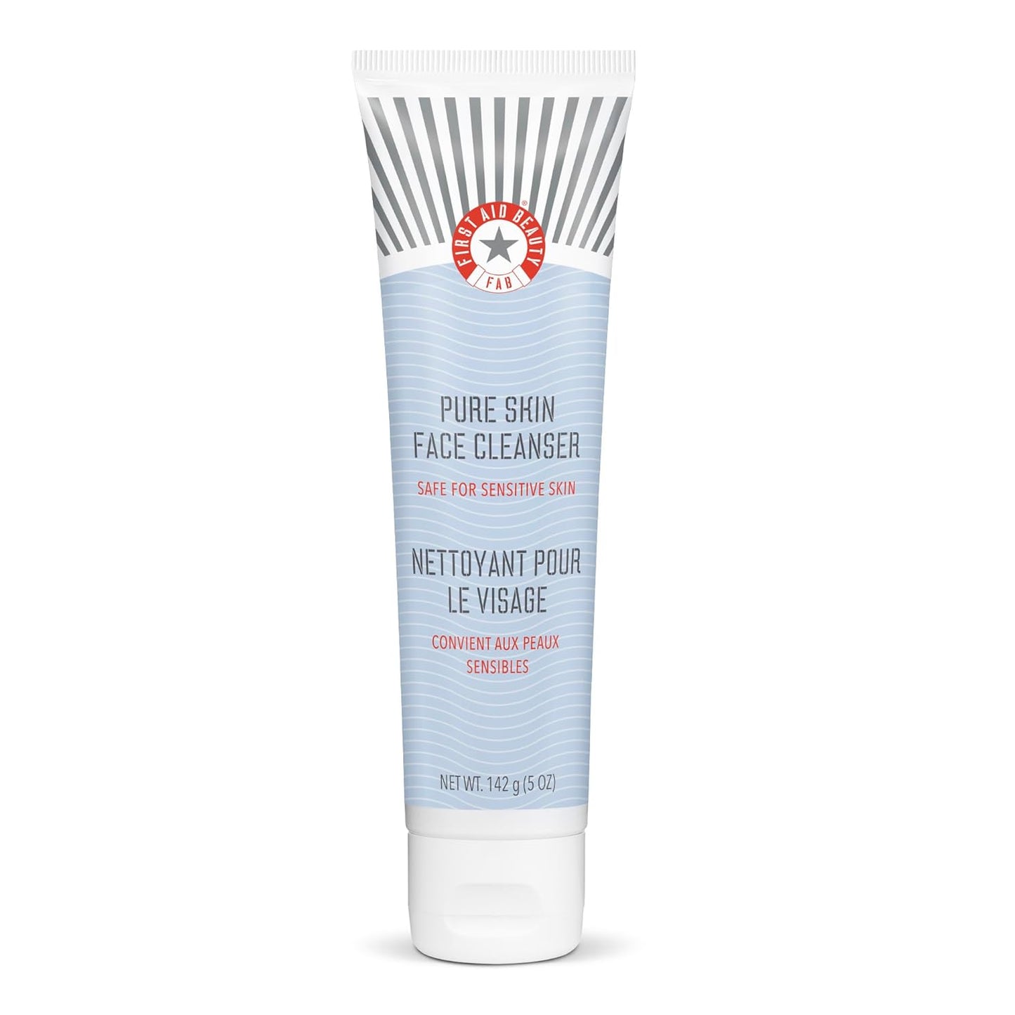First Aid Beauty Pure Skin Face Cleanser – Gentle, Antioxidant Cream Cleanser for Sensitive Skin (5 oz)