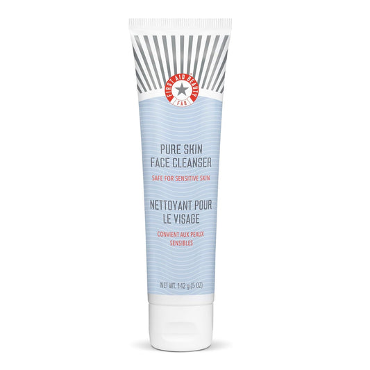 First Aid Beauty Pure Skin Face Cleanser – Gentle, Antioxidant Cream Cleanser for Sensitive Skin (5 oz)