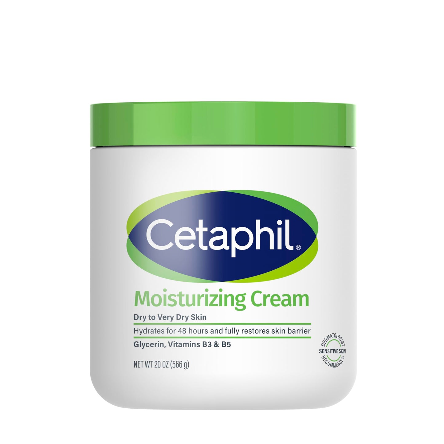Cetaphil Face & Body Moisturizing Cream – 48H Hydration for Dry to Very Dry, Sensitive Skin, 16oz 2-Pack, Fragrance-Free, Dermatologist Recommended