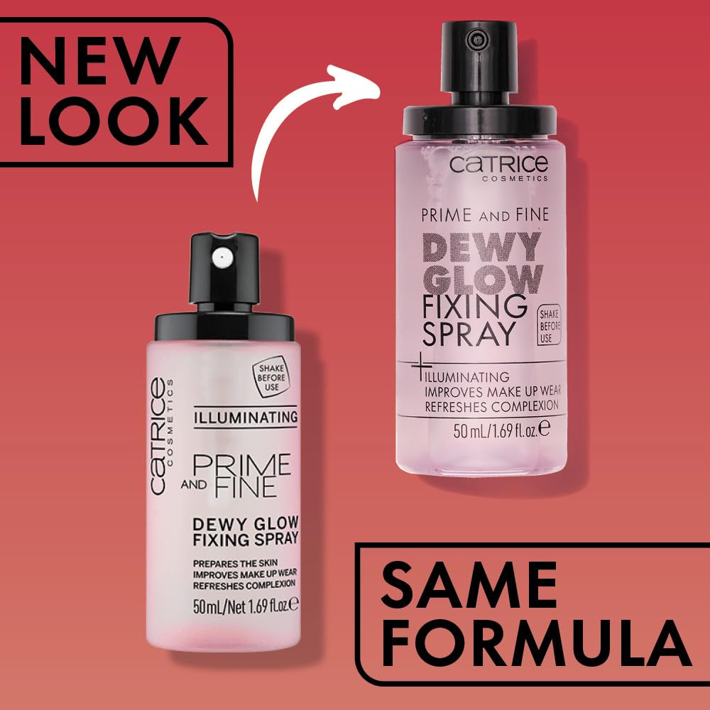 Catrice Prime & Fine Illuminating Dewy Glow Spray – Vegan, Cruelty-Free Fixing Mist, Paraben-Free – 3oz