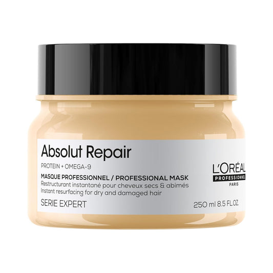 L'Oréal Professionnel Absolut Repair Hair Mask – Protein Treatment for Dry & Damaged Hair – Deep Nourishment, Repair & Shine – 9.17 oz