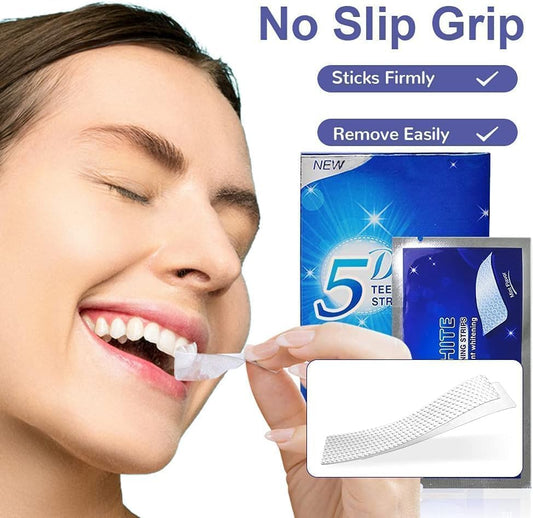 LuxuryGlow 5D Teeth Whitening Strips – 14-Pack At-Home Kit for Coffee, Wine & Smoking Stain Removal