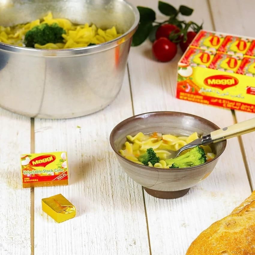 Maggi Vegetable Stock Cubes – Rich Flavor Boost for Soups, Stews & Dishes (8 Cubes × 18g, Imported)