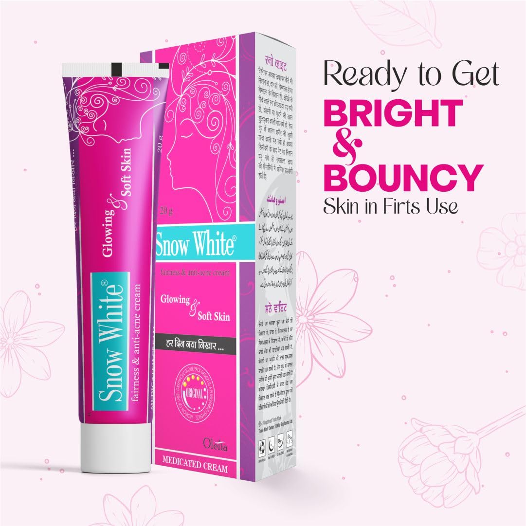 OLEFIA Snow White Night Cream Pack of 2 | Fairness, Acne & Anti-Aging Care