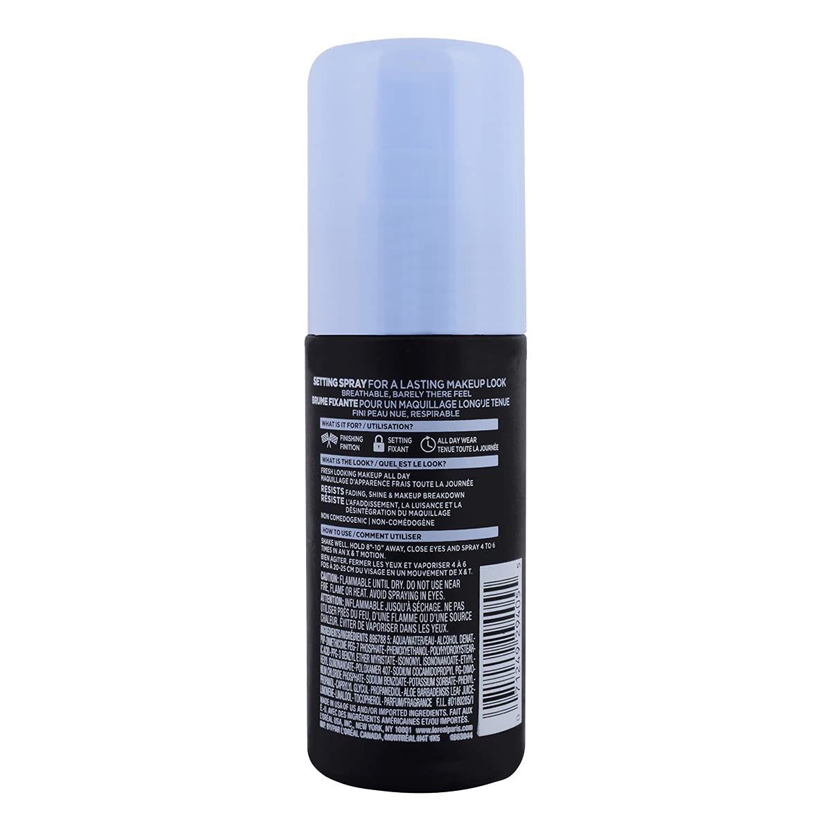 L'Oreal Paris Infallible Pro-Spray & Set Makeup Extender – Long-Lasting Oil-Free Setting Spray for All Skin Types – Lightweight, Smudge-Proof Makeup Lock – 3.4 fl oz