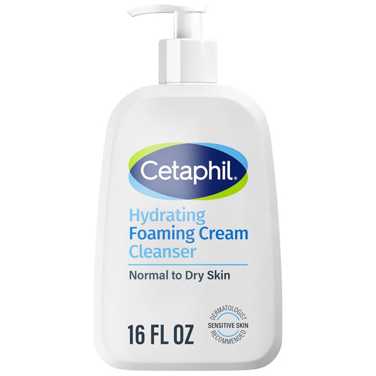 Cetaphil Cream to Foam Face Wash – Hydrating Cleanser for Dry & Sensitive Skin (16 oz)