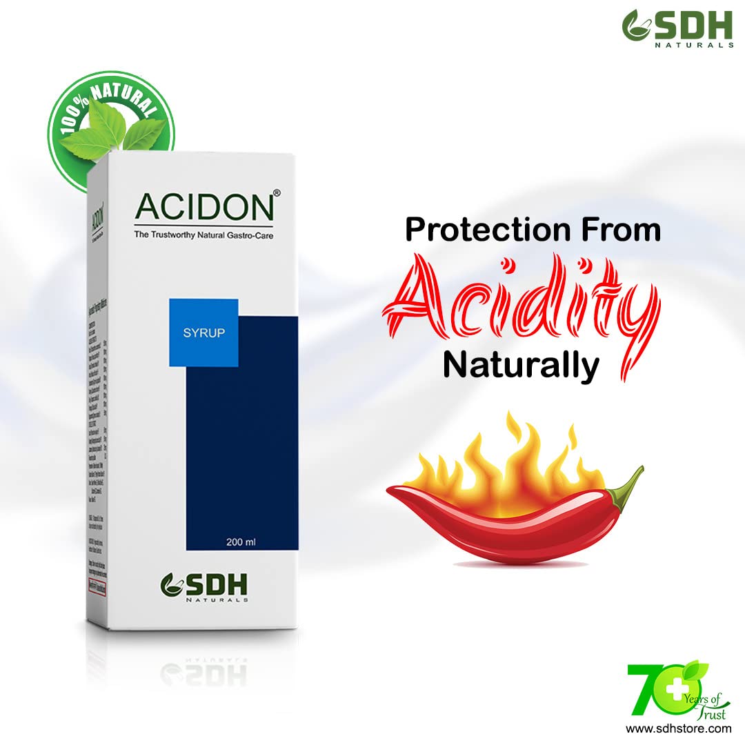 SDH Naturals ACIDON Syrup (Pack of 2) – Ayurvedic Relief for Acidity, Gas & Ulcer Protection – 200 ml Each
