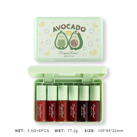 6 Colors Korean Velvet Lip Tint Stain Set – Mini Liquid Lipstick & Gloss, Long-Lasting, Waterproof & Moisturizing Lip Makeup