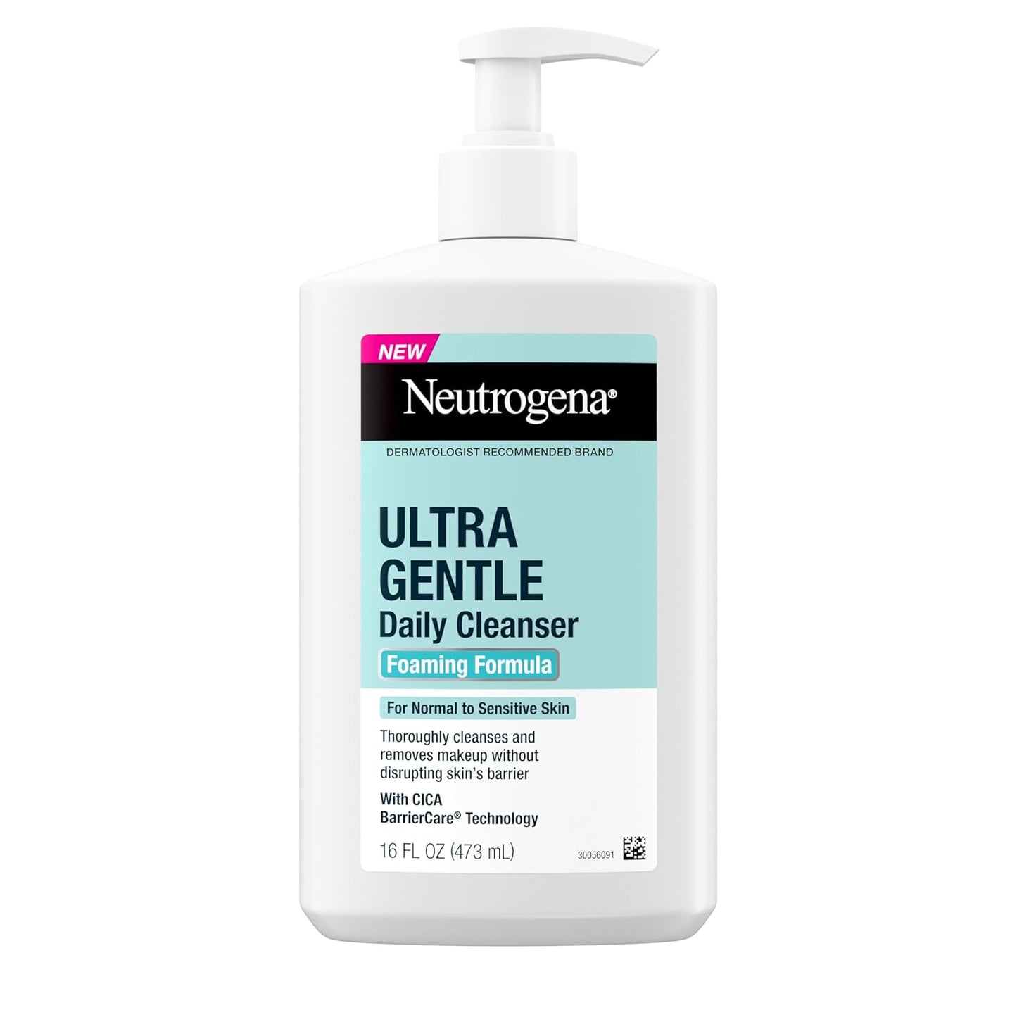 Neutrogena Ultra Gentle Foaming Facial Cleanser – Fragrance-Free, Hydrating Face Wash for Sensitive Skin, Daily Makeup Remover, 16 fl. oz
