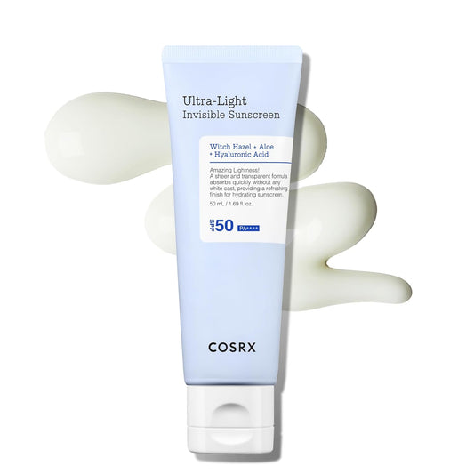 COSRX Ultra-Light Invisible Sunscreen SPF 50 – Hydrating Broad Spectrum UV Protection (55g)