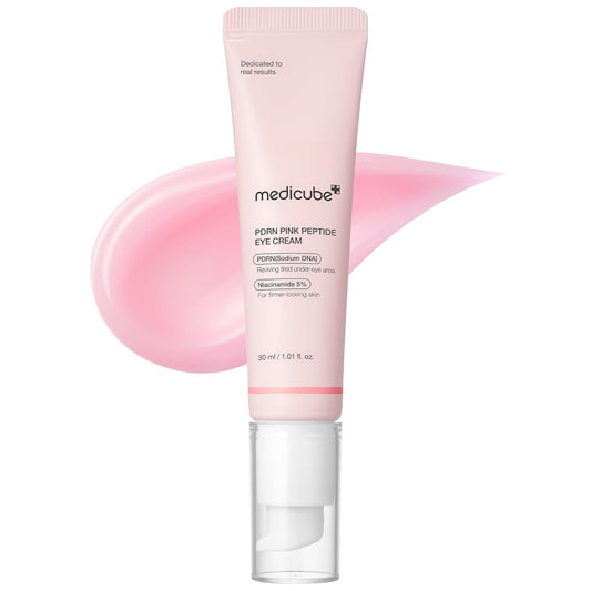 Medicube Salmon DNA PDRN Pink Peptide Eye Serum with Retinol & Niacinamide | Korean Eye Care for Fine Lines, Puffiness & Uneven Skin Tone (30ml / 1.01 fl oz)