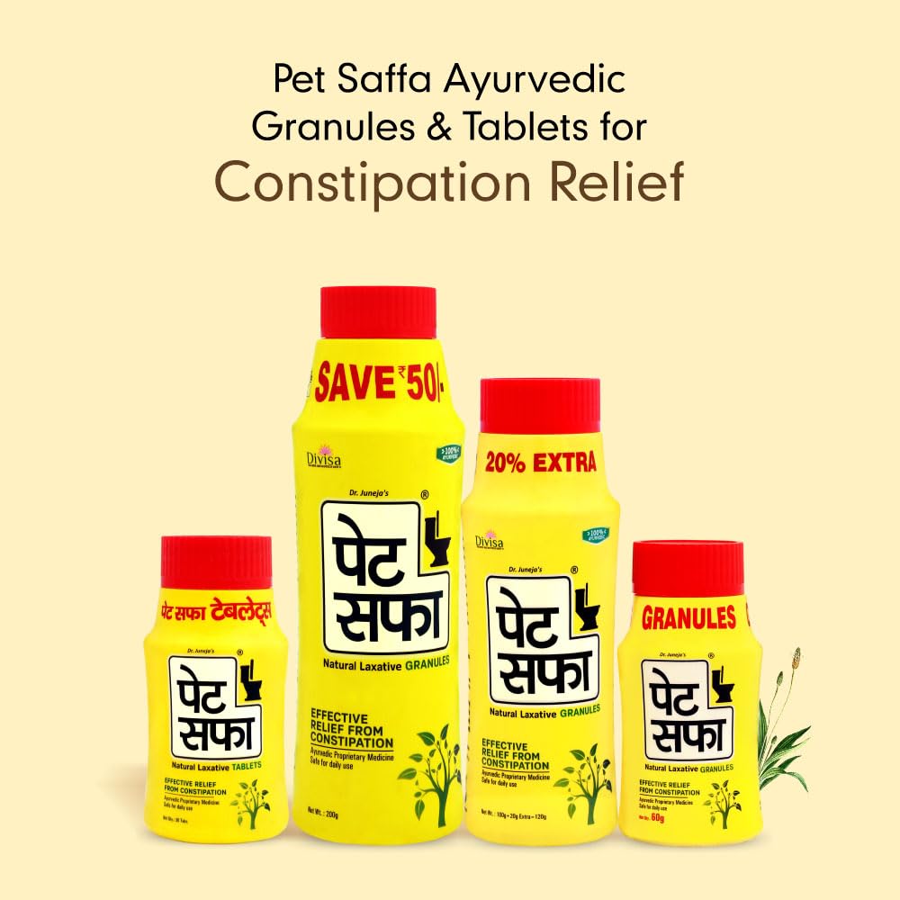Pet Saffa Granules 120g × Pack of 3 | Natural Ayurvedic Laxative for Constipation & Digestive Relief