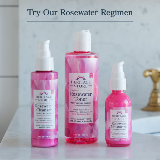 Heritage Store Rosewater & Glycerin Facial Mist – Hydrating & Refreshing Spray, 12oz