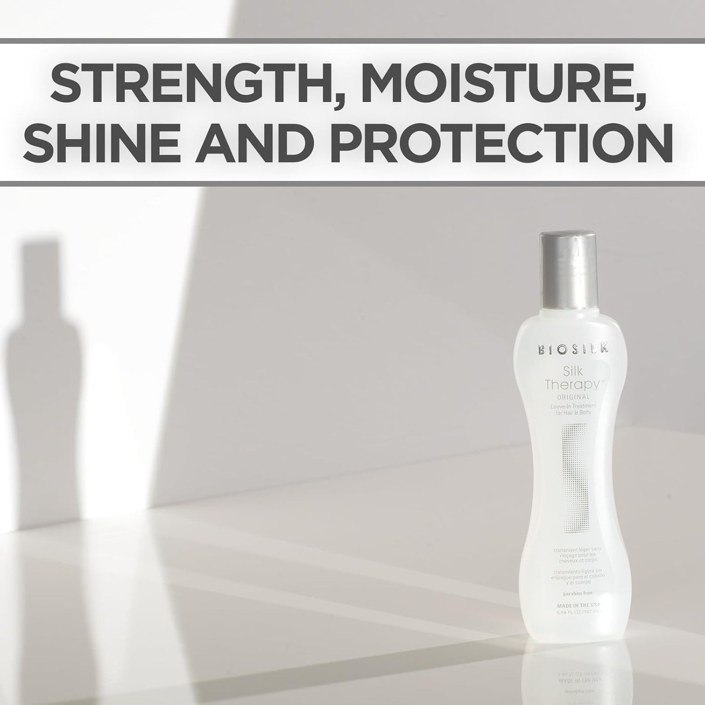 BioSilk Silk Therapy Original – Leave-In Hair Treatment for Shine & Split End Repair (5.64 oz)